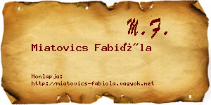 Miatovics Fabióla névjegykártya